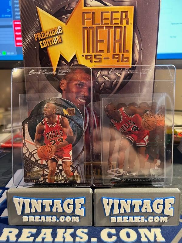 Two Michael Jordan Inserts Pulled from 1995-96 Fleer Metal by